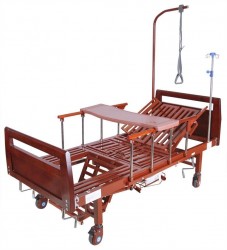 Кровать механическая YG-5 с боковым переворачиванием, туалетным устройством и функцией «кардиокресло» + матрас пенополиуретановый